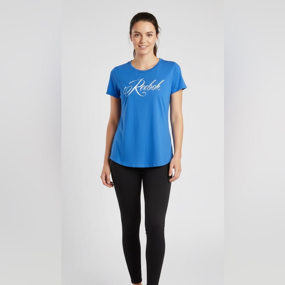 Reebok Cursive Logo Blue Tee